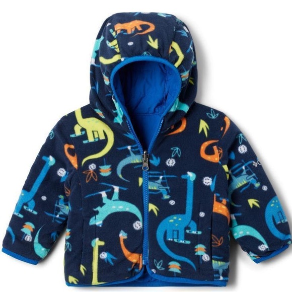 COLUMBIA Infant Double Trouble Reversible Jacket Blue/Dinosaurs 3-6 months - Picture 4 of 13